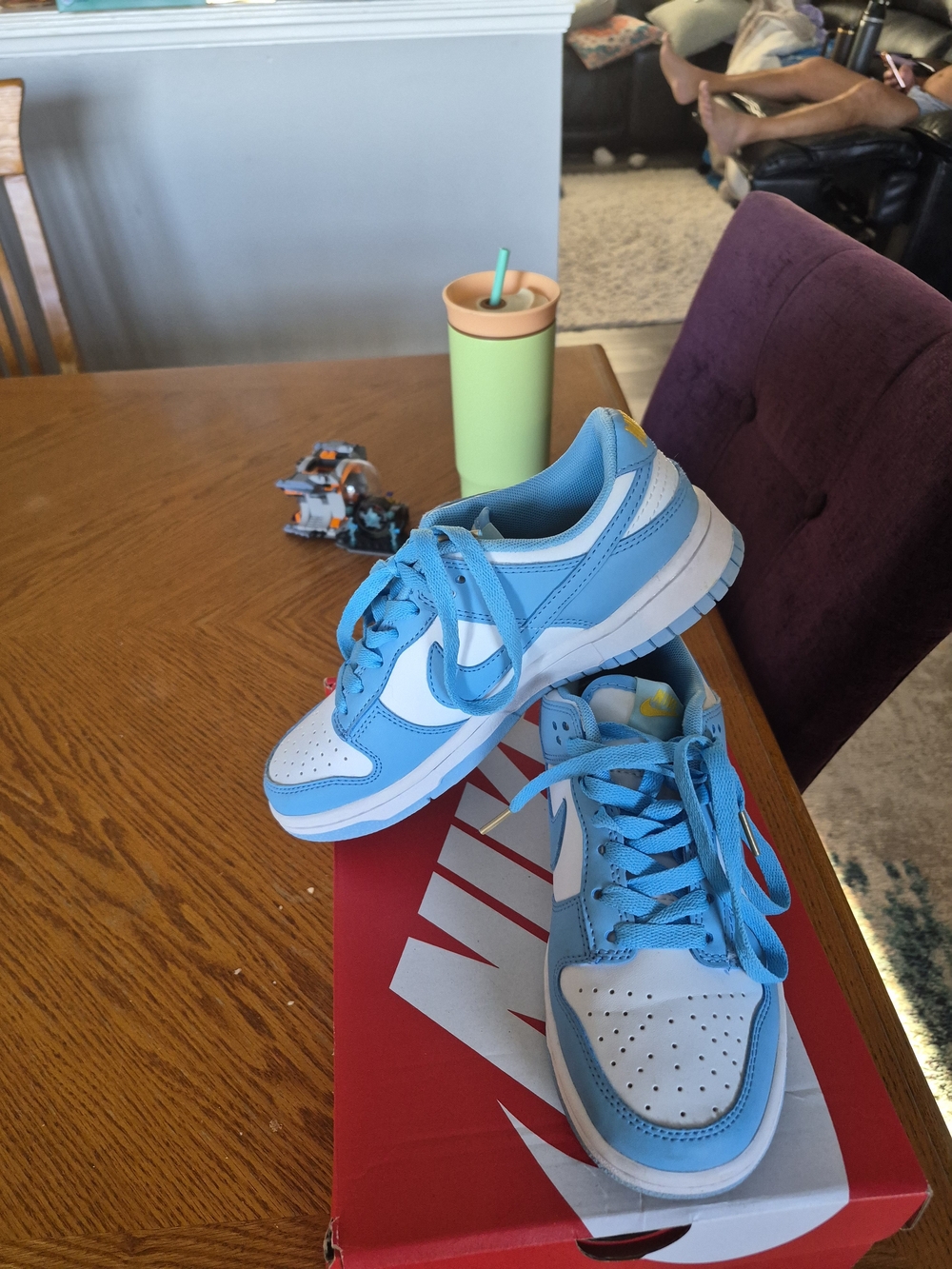 Nike Kids Turquoise and White Low-Top Sneakers
